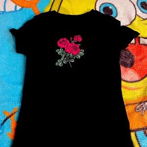 Black Shirt with Rose